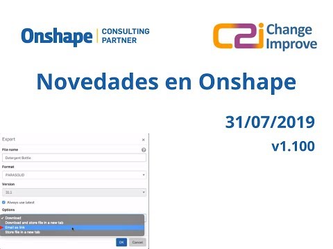Novedades en Onshape v1.100 - 31 de Julio de 2019