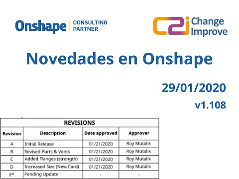Novedades en Onshape v1.108 - 29 de Enero de 2020
